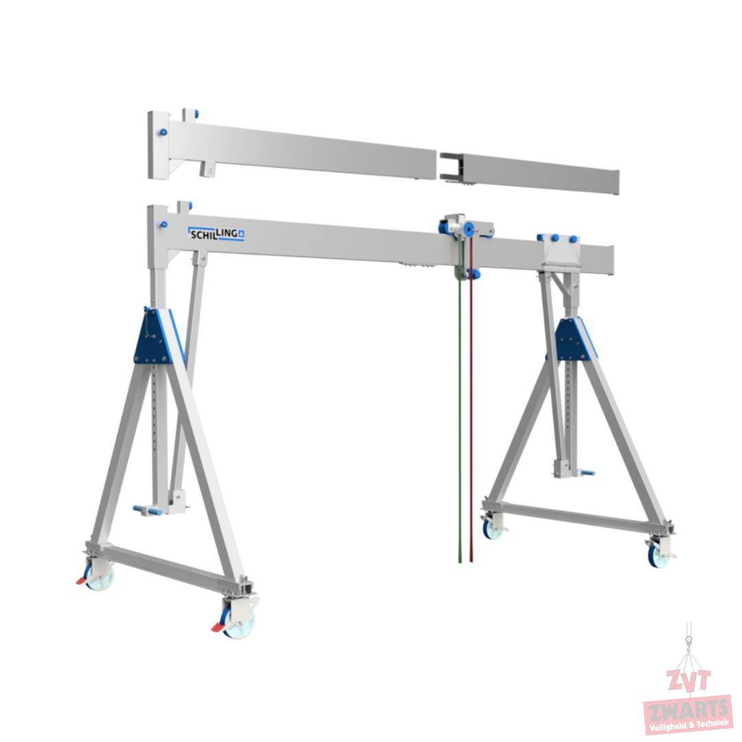 Schilling Aluminium portaalkraan enkele balk verrijbaar middel