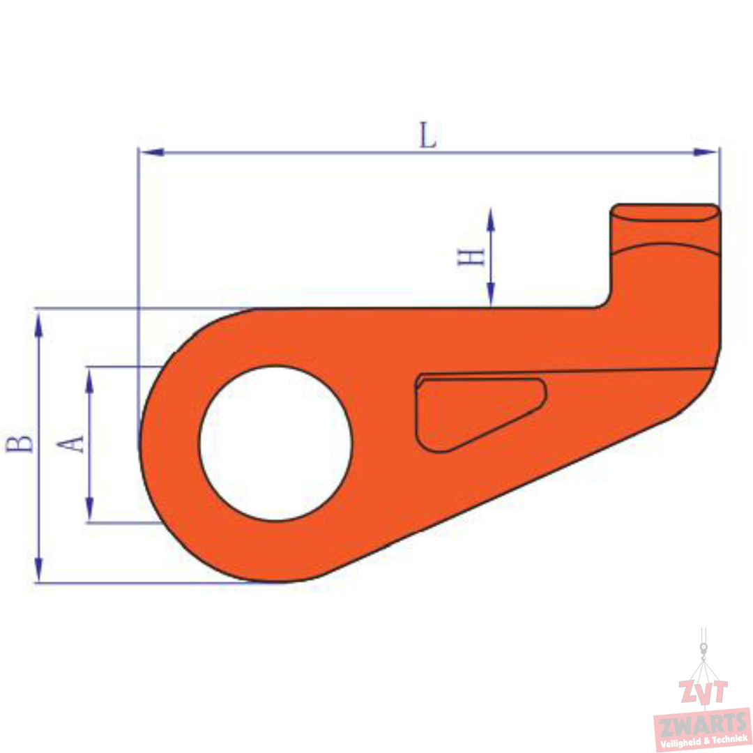 Huismerk Containerhaak, 12.500 kg, Links
