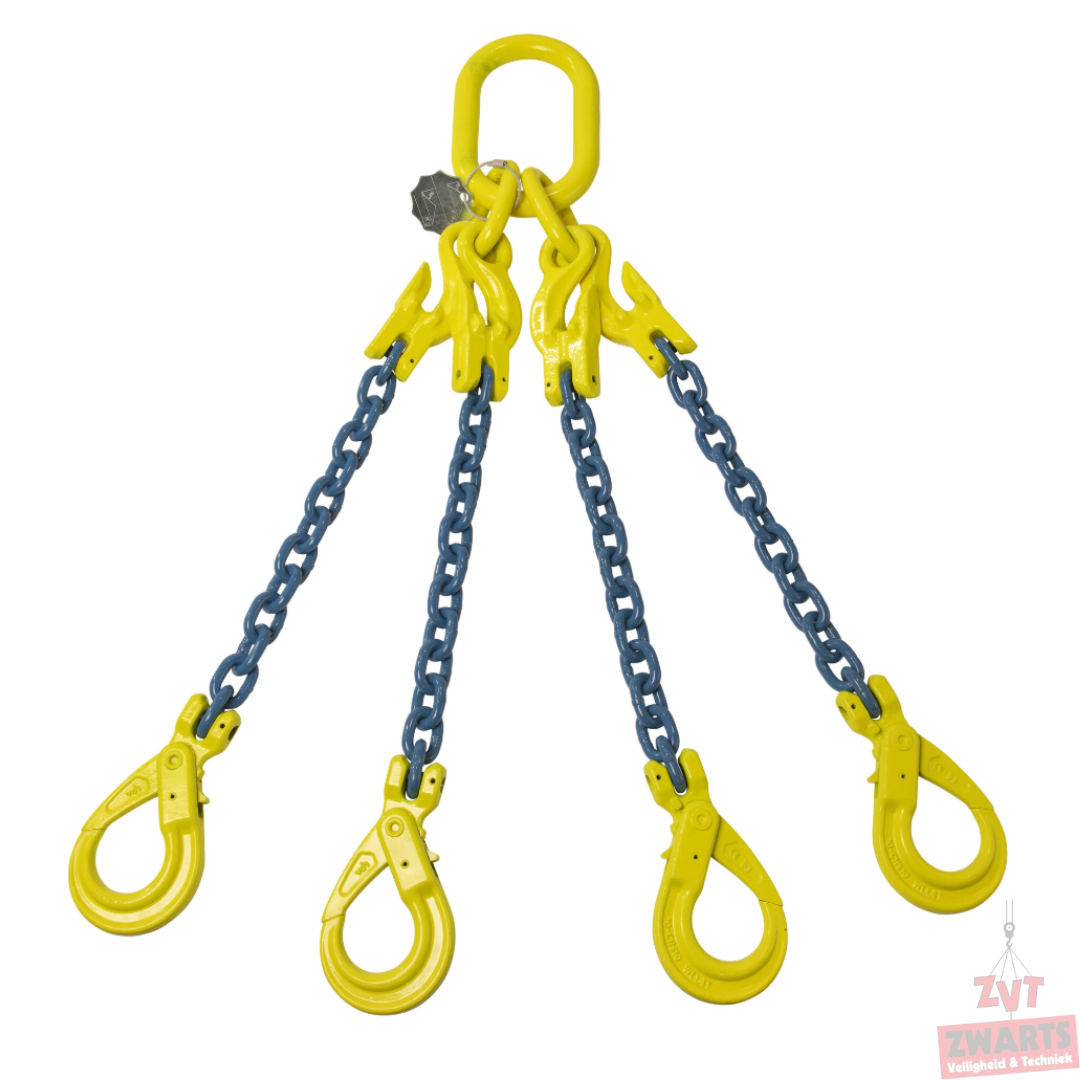 Ketting 4-sprong met inkorthaak - 10mm - 8/6 Ton